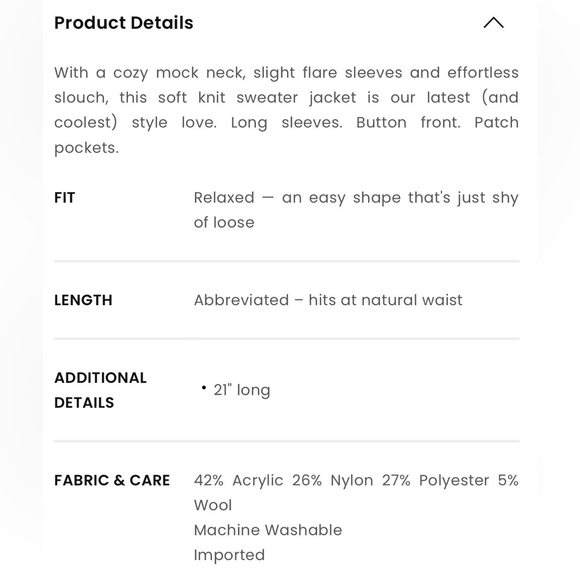 LOFT Ribbed Mock Neck Sweater Jacket - Picture 2 of 6